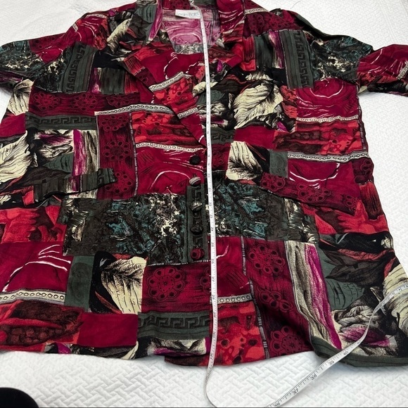 VINTAGE❤️LESLIE Belle Two Piece Burgundy Suit Size XL - Picture 12 of 16